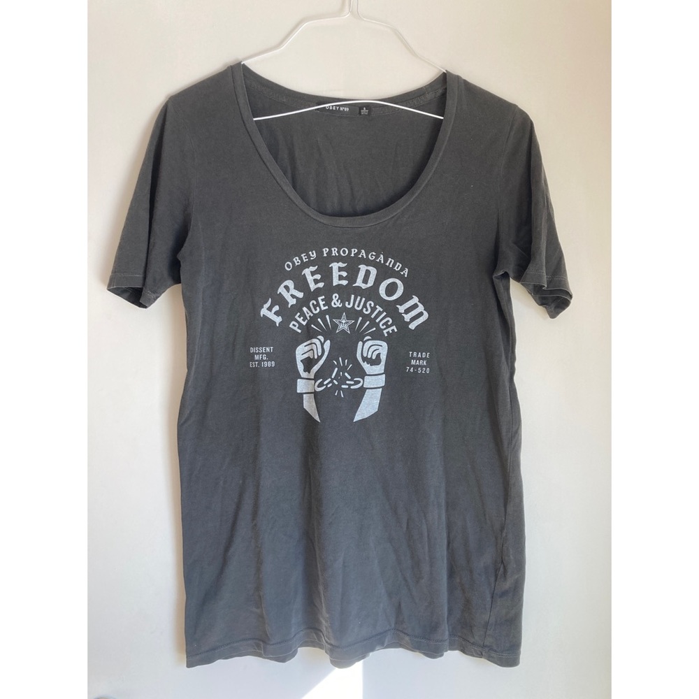 Scoop Neck Obey Shirt